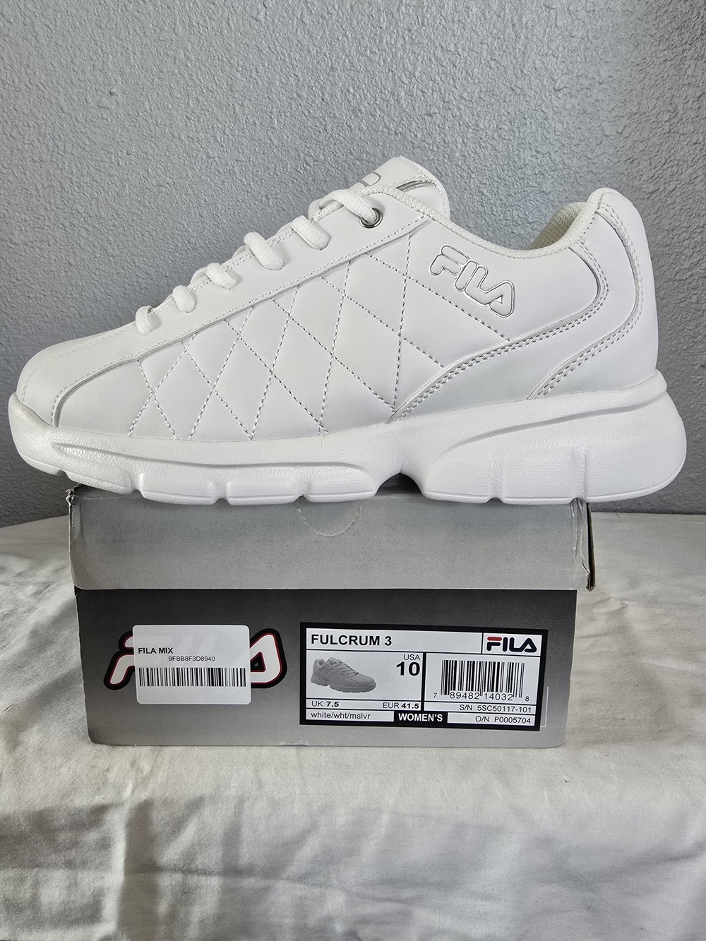 FILA Fulcrum 3 White Quilted Leather Sneaker